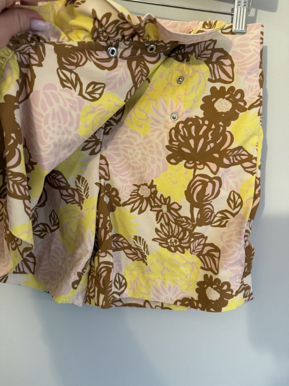 Tory Burch Sport Floral Mini Golf Athletic Skort Pink Brown Size XS [jb] - Picture 3 of 5